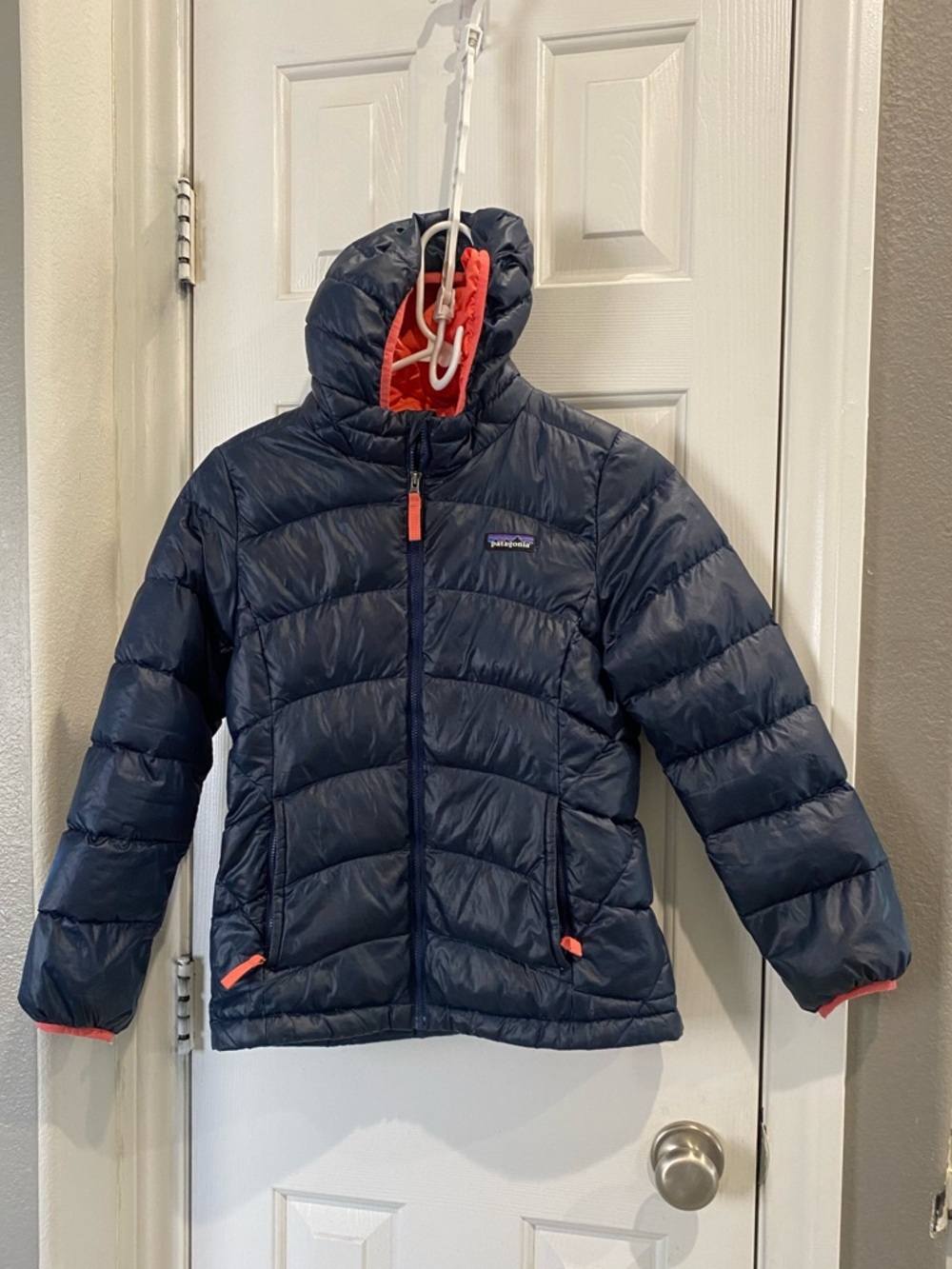 Patagonia Navy Jacket with Black Logo Patch
